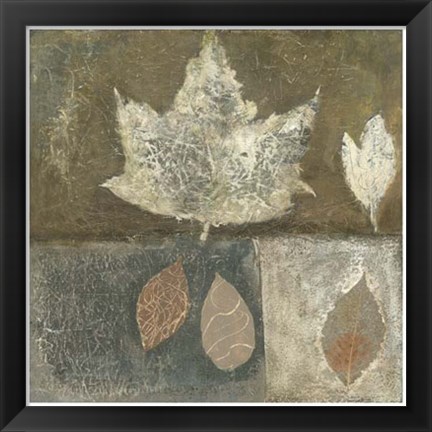 Framed Neutral Leaves I Print