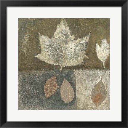 Framed Neutral Leaves I Print