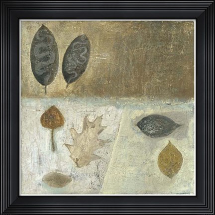 Framed Neutral Leaves III Print
