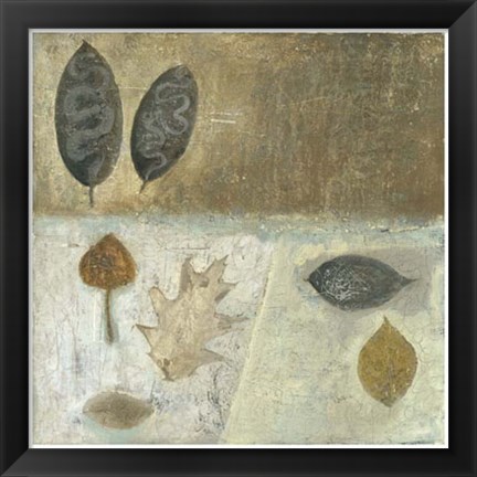 Framed Neutral Leaves III Print