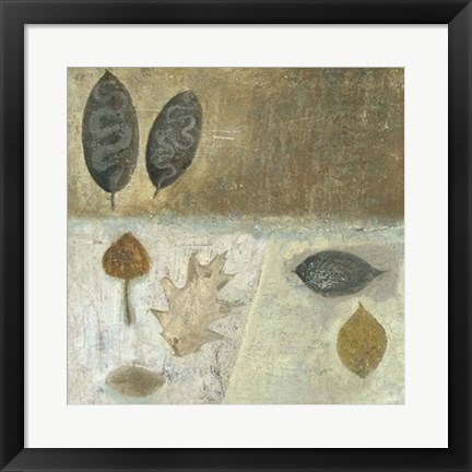 Framed Neutral Leaves III Print