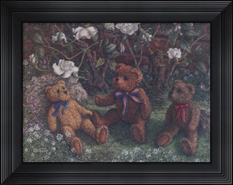 Framed Bears and Roses Print