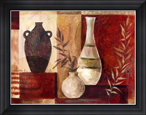 Framed Spice Vases I Print