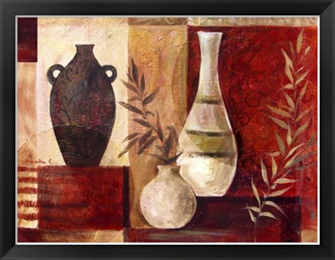 Framed Spice Vases I Print