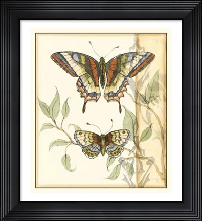 Framed Tandem Butterflies II Print