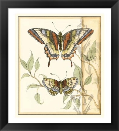 Framed Tandem Butterflies II Print