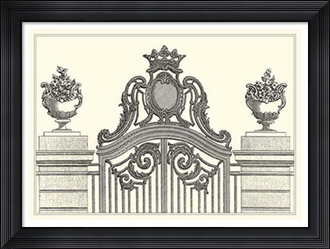 Framed Antique Briseux Gate I Print