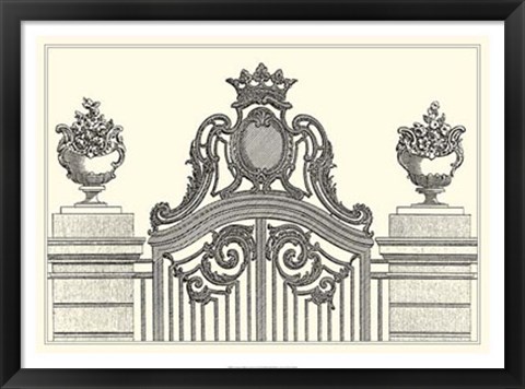 Framed Antique Briseux Gate I Print