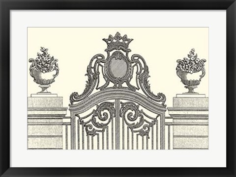 Framed Antique Briseux Gate I Print