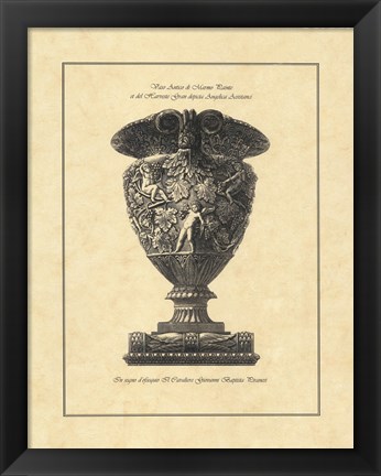 Framed Vintage Harvest Urn I - Vaso Antico Print