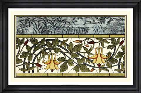Framed Stained Glass Flowers II Print