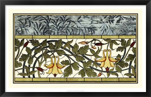 Framed Stained Glass Flowers II Print