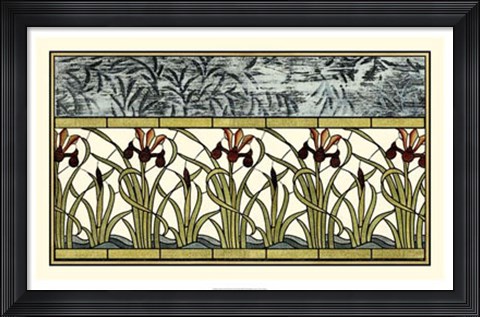Framed Stained Glass Flowers III Print