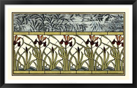 Framed Stained Glass Flowers III Print