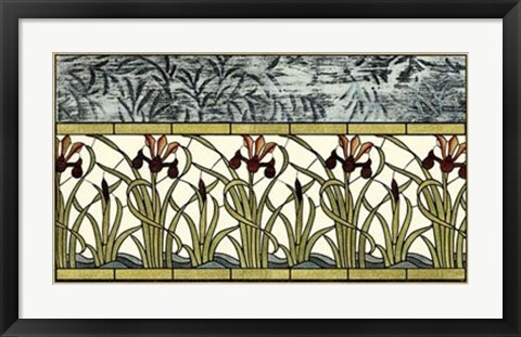 Framed Stained Glass Flowers III Print