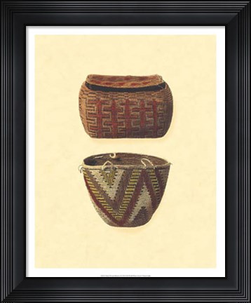 Framed Hand Woven Baskets I Print