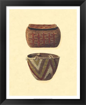 Framed Hand Woven Baskets I Print