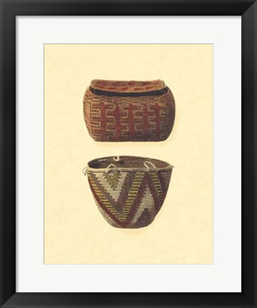 Framed Hand Woven Baskets I Print