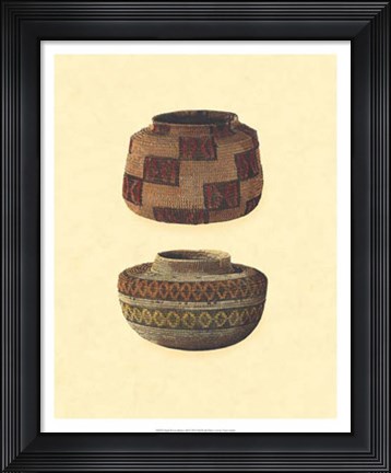 Framed Hand Woven Baskets III Print
