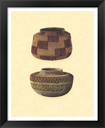 Framed Hand Woven Baskets III Print