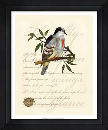 Framed Romantic Dove II Print