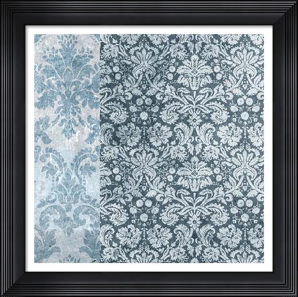 Framed Chambray Damask I Print