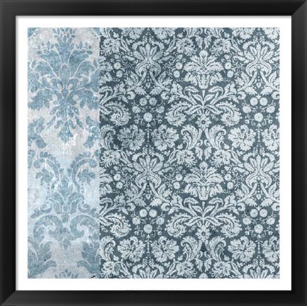 Framed Chambray Damask I Print