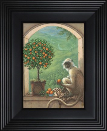 Framed Monkey and Orange Tree Print