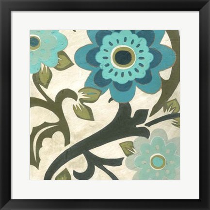 Framed Peacock Blossoms II Print