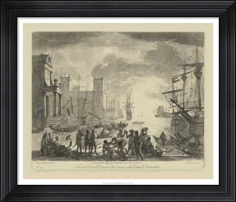 Framed Antique Harbor I Print