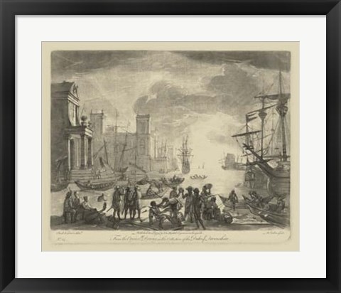 Framed Antique Harbor I Print