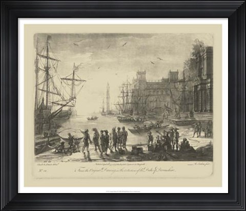 Framed Antique Harbor II Print