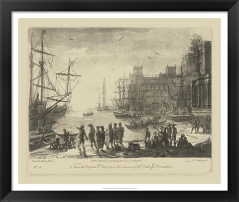 Framed Antique Harbor II Print