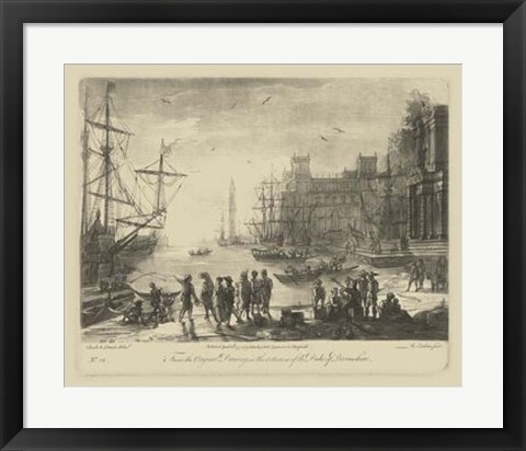 Framed Antique Harbor II Print