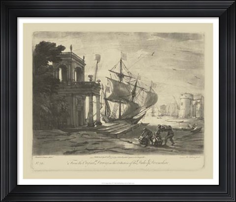 Framed Antique Harbor IV Print