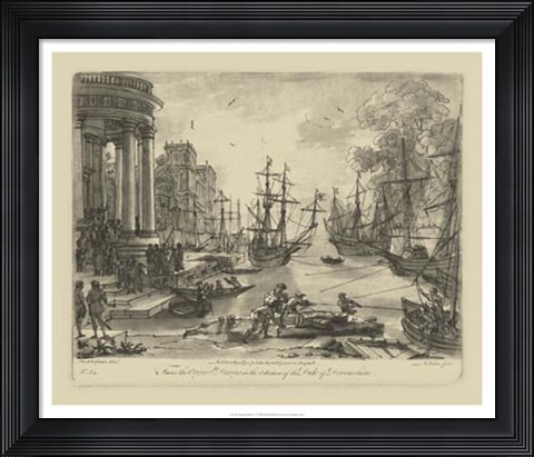 Framed Antique Harbor V Print