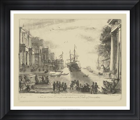 Framed Antique Harbor VI Print