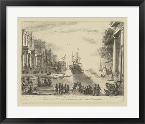 Framed Antique Harbor VI Print