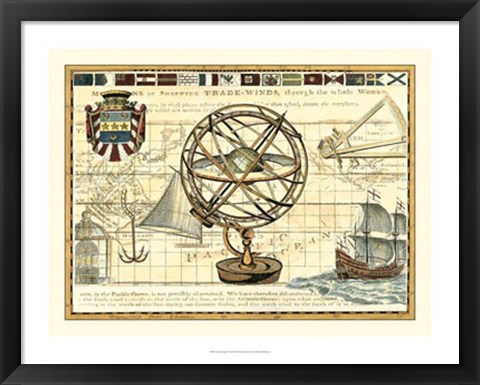 Framed Nautical Map I Print