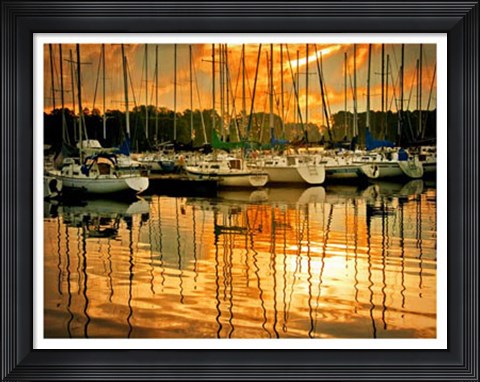 Framed Marina Sunrise I Print