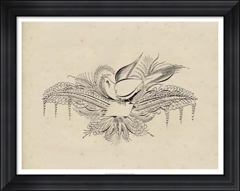 Framed Victorian Quill I Print