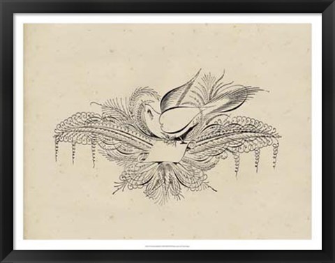 Framed Victorian Quill I Print