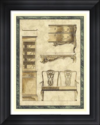 Framed Chippendale Furniture I Print