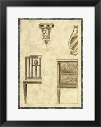 Framed Biedermeier Furniture I Print