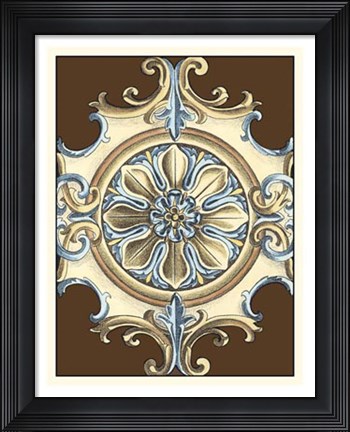 Framed Ornamental Rosette I Print