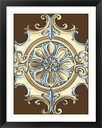 Framed Ornamental Rosette I Print