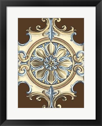 Framed Ornamental Rosette I Print