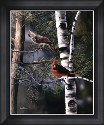 Framed Touch of Red Print