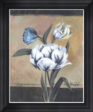 Framed White Tulips I Print