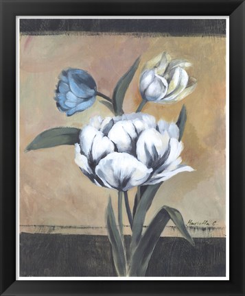 Framed White Tulips I Print